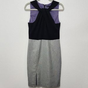 White House Black Market Mixed Media Suiting Sheath Dress Fully Lined Size 10